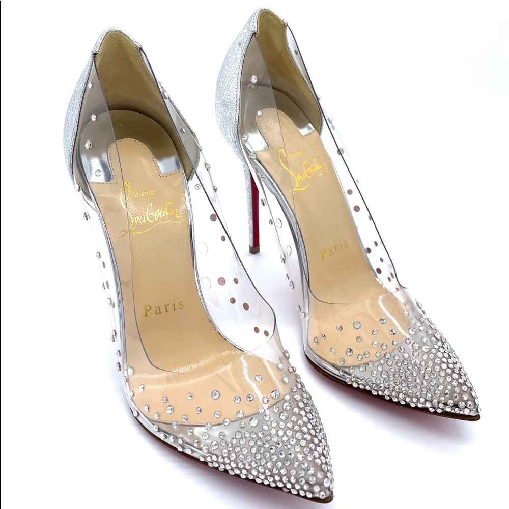 Brand New Christian Louboutin Crystal 100mm 36